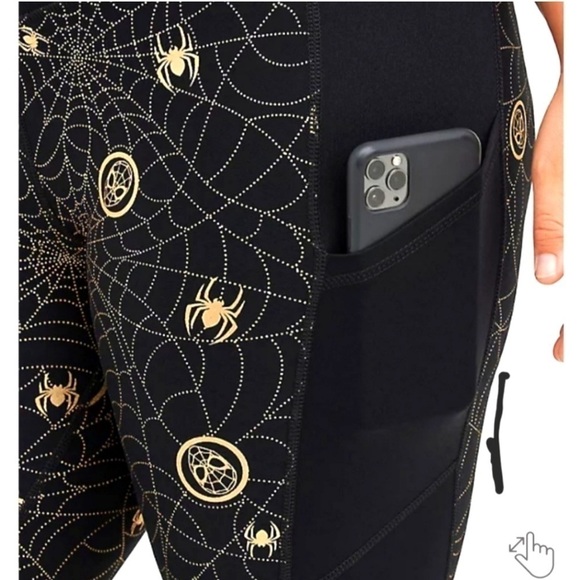 Torrid x Marvel Spider-Man Gold Crop Legging Acitvewear 0 12 14 - Picture 2 of 4